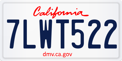 CA license plate 7LWT522