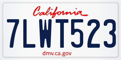 CA license plate 7LWT523