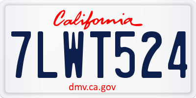 CA license plate 7LWT524