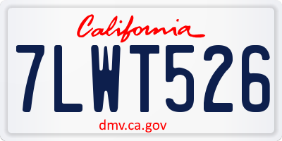 CA license plate 7LWT526