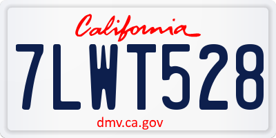 CA license plate 7LWT528