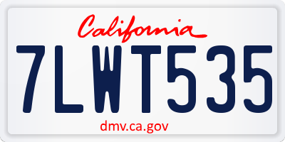 CA license plate 7LWT535