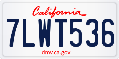CA license plate 7LWT536