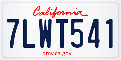 CA license plate 7LWT541