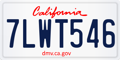 CA license plate 7LWT546