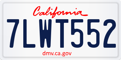 CA license plate 7LWT552