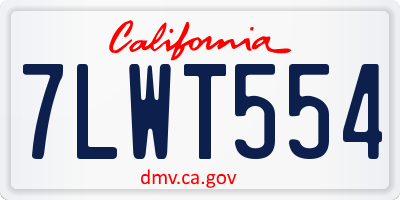 CA license plate 7LWT554