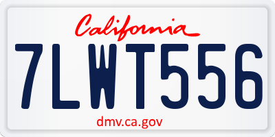 CA license plate 7LWT556