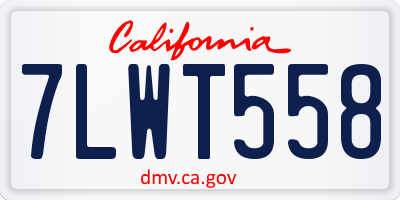 CA license plate 7LWT558