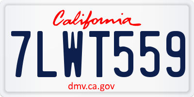 CA license plate 7LWT559