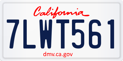 CA license plate 7LWT561