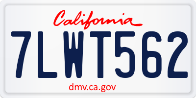 CA license plate 7LWT562