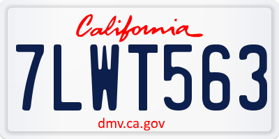 CA license plate 7LWT563