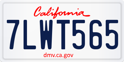 CA license plate 7LWT565