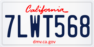 CA license plate 7LWT568
