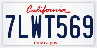 CA license plate 7LWT569