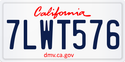 CA license plate 7LWT576