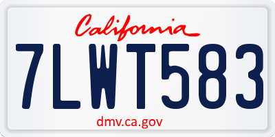 CA license plate 7LWT583