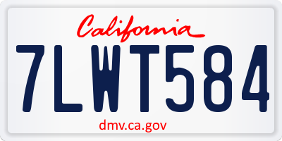CA license plate 7LWT584