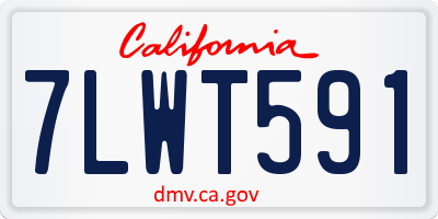 CA license plate 7LWT591