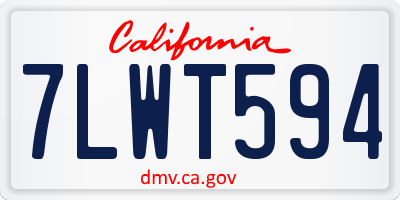 CA license plate 7LWT594