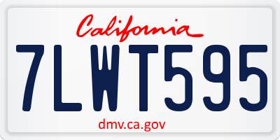 CA license plate 7LWT595