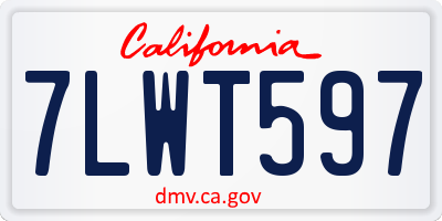 CA license plate 7LWT597