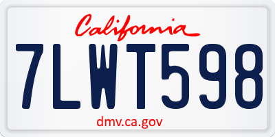 CA license plate 7LWT598