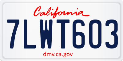 CA license plate 7LWT603