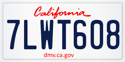 CA license plate 7LWT608
