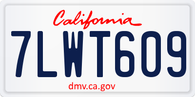 CA license plate 7LWT609