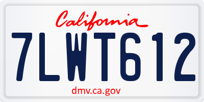 CA license plate 7LWT612