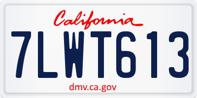 CA license plate 7LWT613
