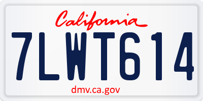 CA license plate 7LWT614