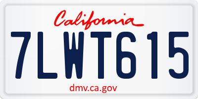 CA license plate 7LWT615
