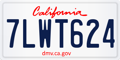 CA license plate 7LWT624