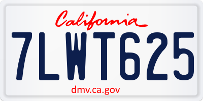 CA license plate 7LWT625