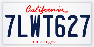 CA license plate 7LWT627