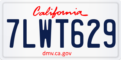 CA license plate 7LWT629