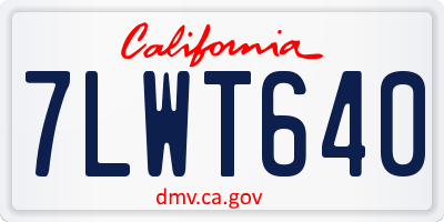 CA license plate 7LWT640