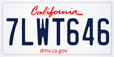 CA license plate 7LWT646