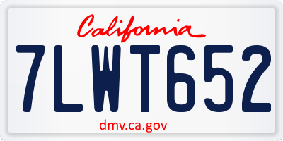 CA license plate 7LWT652