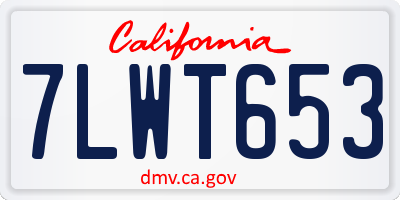 CA license plate 7LWT653
