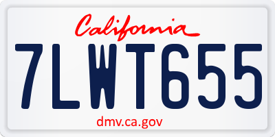CA license plate 7LWT655