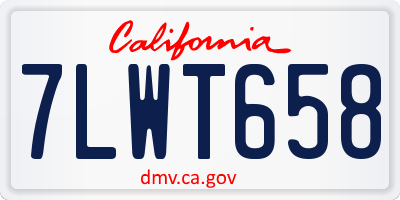 CA license plate 7LWT658