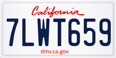CA license plate 7LWT659