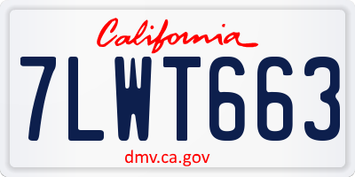 CA license plate 7LWT663