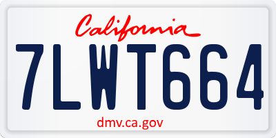 CA license plate 7LWT664