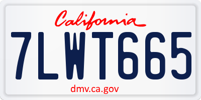 CA license plate 7LWT665