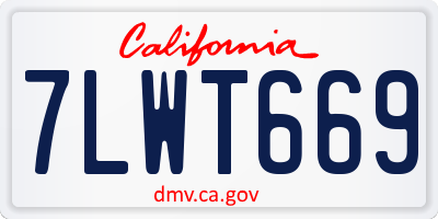 CA license plate 7LWT669